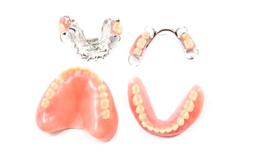 sets of full and partial dentures