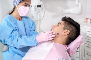 a patient visiting their dentist